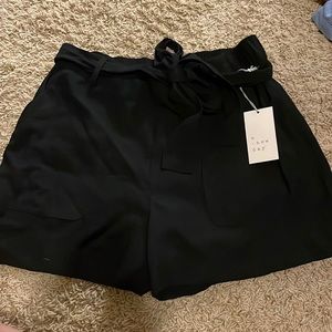 New with tags black paper bag shorts